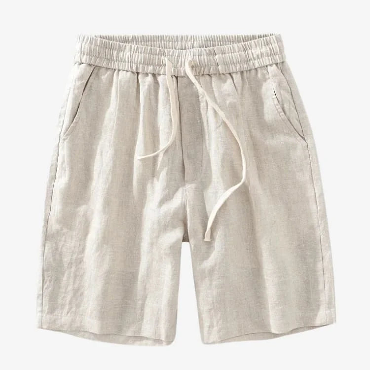 Bermuda Masculina de Linho Bege Soffisticata de frente