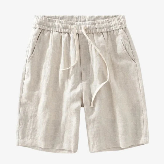 Bermuda Masculina de Linho Bege Soffisticata de frente