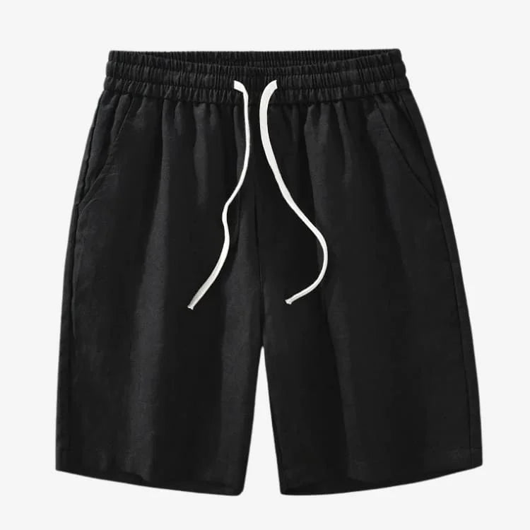 Bermuda Masculina de Linho Preta Soffisticata