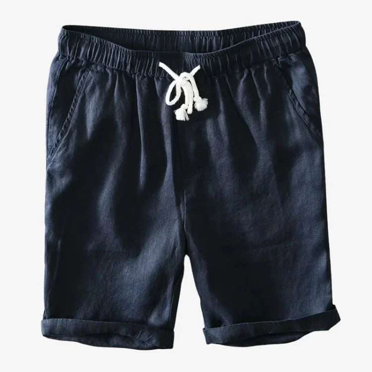 Bermuda de Linho Masculina Azul Marinho Soffisticata