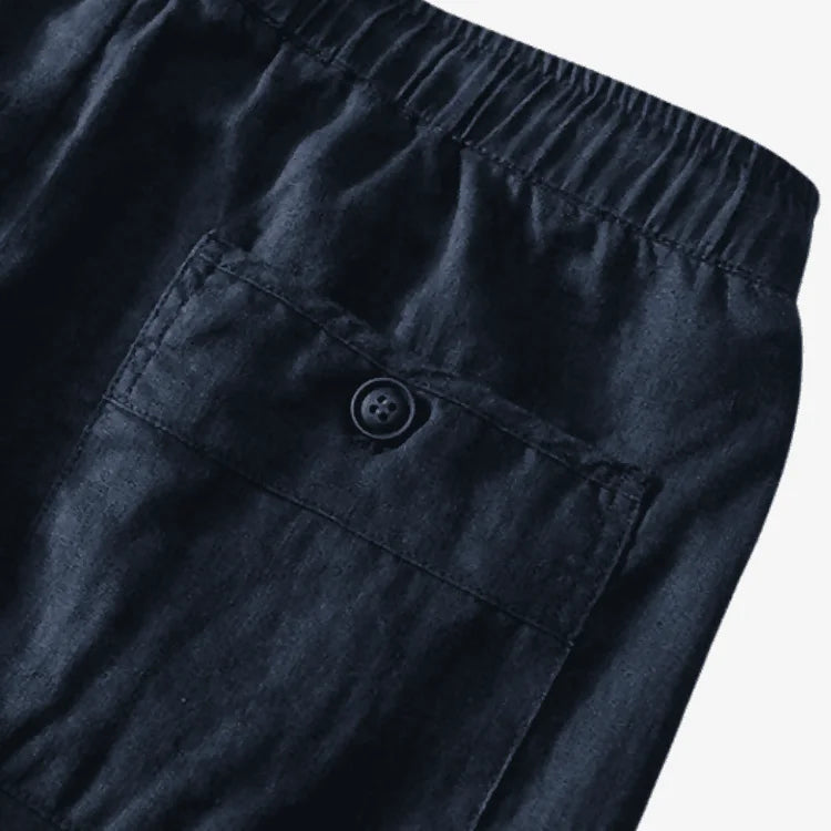 Bermuda de Linho Masculina Azul Marinho Soffisticata