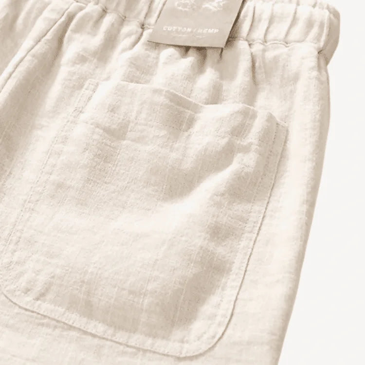 Bermuda de Linho Masculina Cáqui Listrada Soffisticata