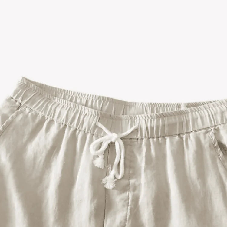 Bermuda de Linho Masculina Cáqui