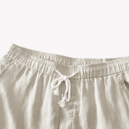 Bermuda de Linho Masculina Cáqui
