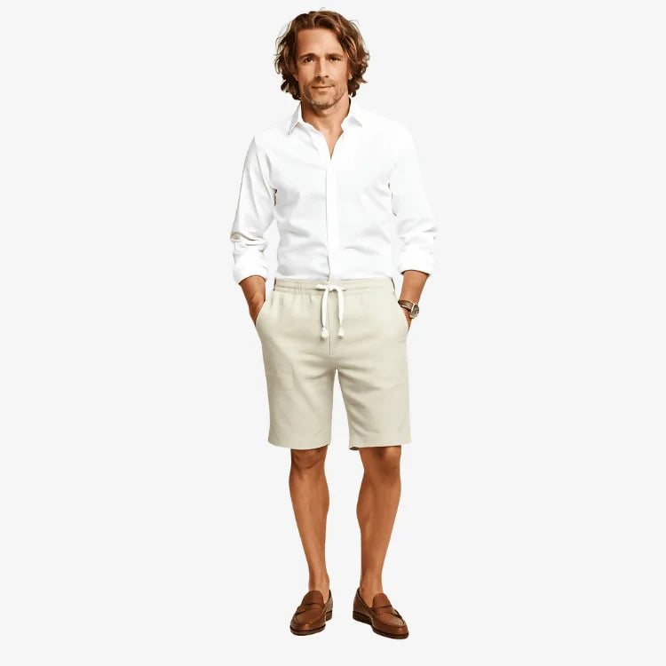 Bermuda de Linho Masculina Cáqui