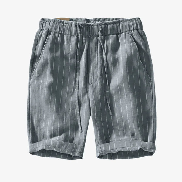 Bermuda de Linho Masculina Cinza Listrada Soffisticata