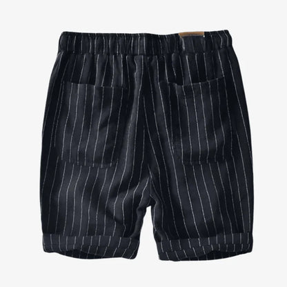 Bermuda de Linho Masculina Preta Listrada Soffisticata