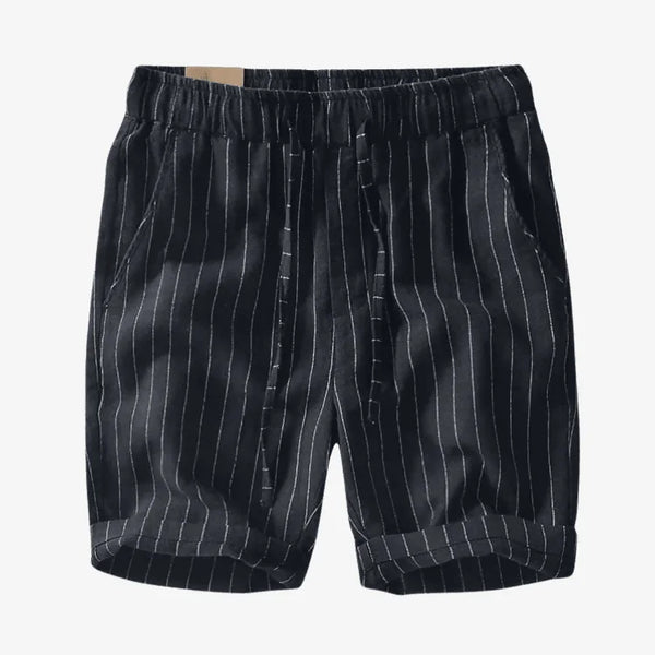 Bermuda de Linho Masculina Preta Listrada Soffisticata