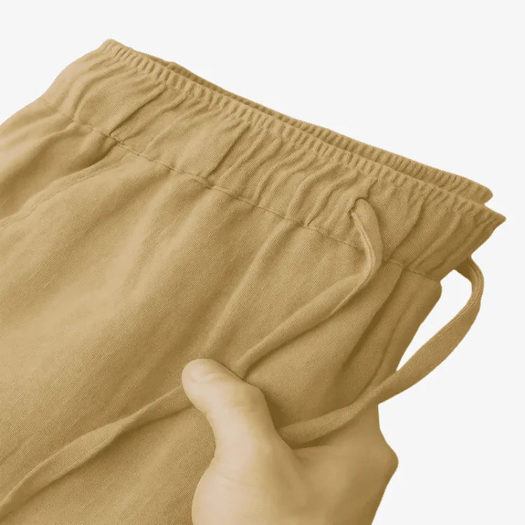 Calça de Linho Masculina Cáqui Soffisticata