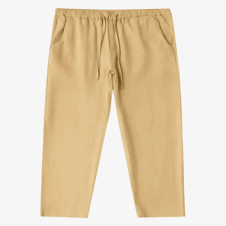 Calça de Linho Masculina Cáqui Soffisticata