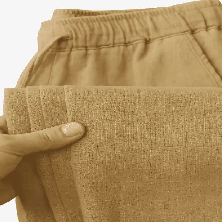 Calça de Linho Masculina Cáqui Soffisticata