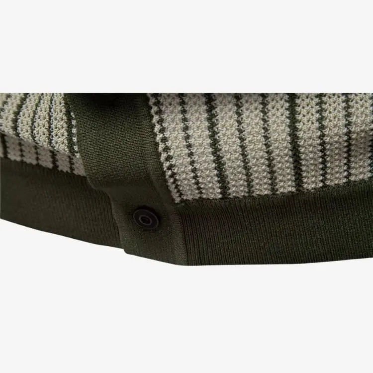 Camisa Polo Masculina Listrada em Malha Cinza Soffisticata