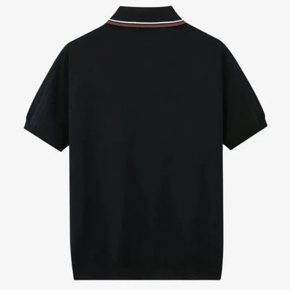 Camiseta Polo Masculina Preta de Malha