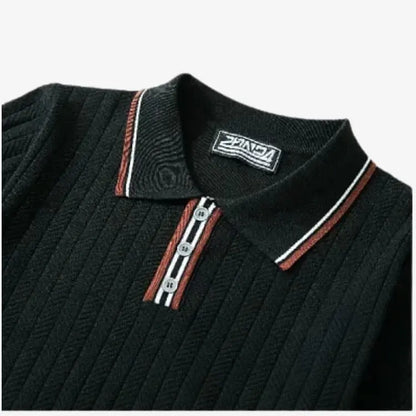 Camiseta Polo Masculina Preta de Malha