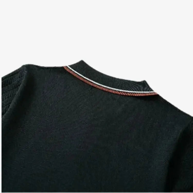 Camiseta Polo Masculina Preta de Malha