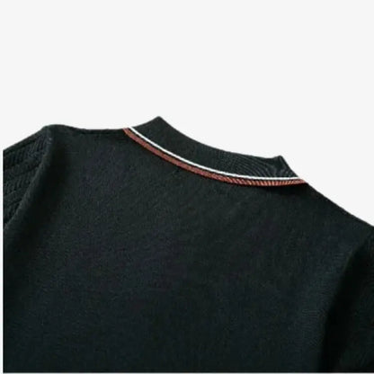 Camiseta Polo Masculina Preta de Malha