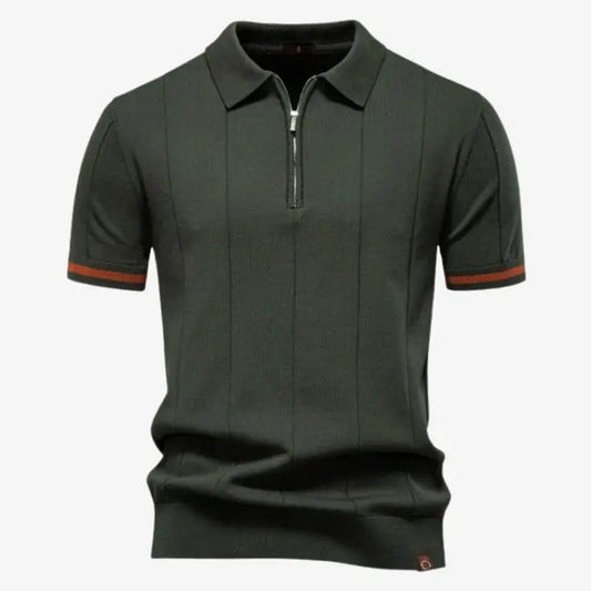 Camiseta Polo Masculina de Malha Verde Exército