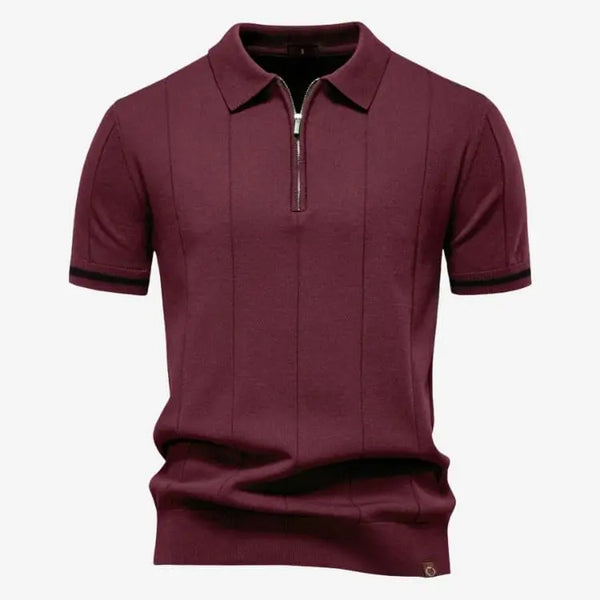 Camiseta Polo Masculina de Malha Vinho