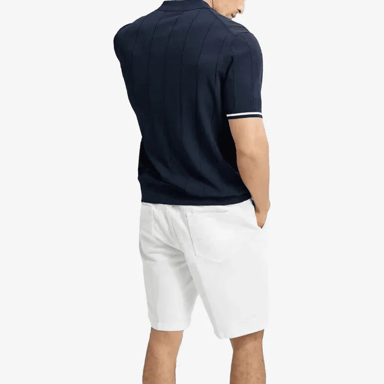 Camiseta Polo Masculina Azul Marinho Soffisticata