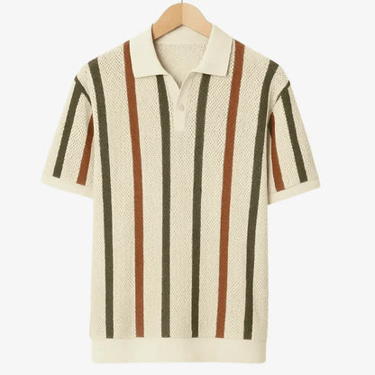 Camiseta Polo Masculina Tricot Bege Soffisticata