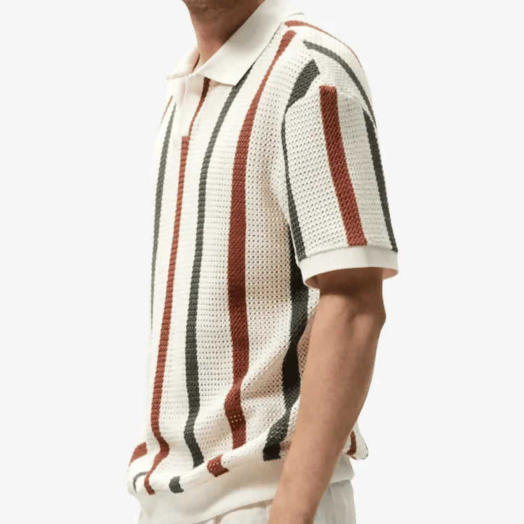 Camiseta Polo Masculina Tricot Bege Soffisticata