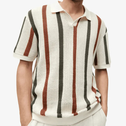 Camiseta Polo Masculina Tricot Bege Soffisticata