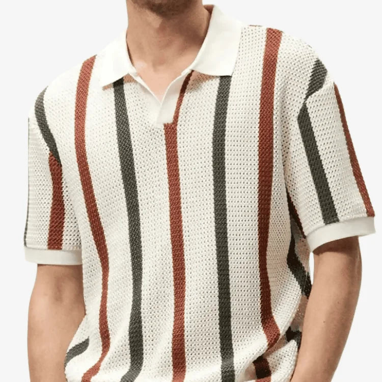 Camiseta Polo Masculina Tricot Bege Soffisticata