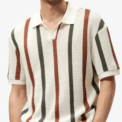 Camiseta Polo Masculina Tricot Bege Soffisticata