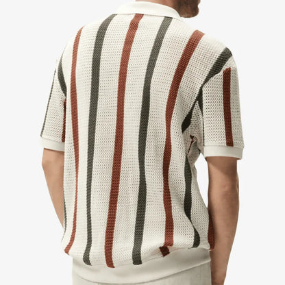 Camiseta Polo Masculina Tricot Bege Soffisticata
