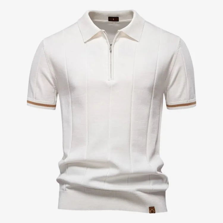 Camiseta Polo Masculina de Malha Branca