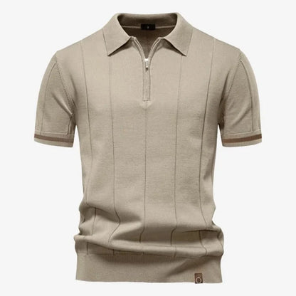 Camiseta Polo Masculina de Malha Cáqui Soffisticata
