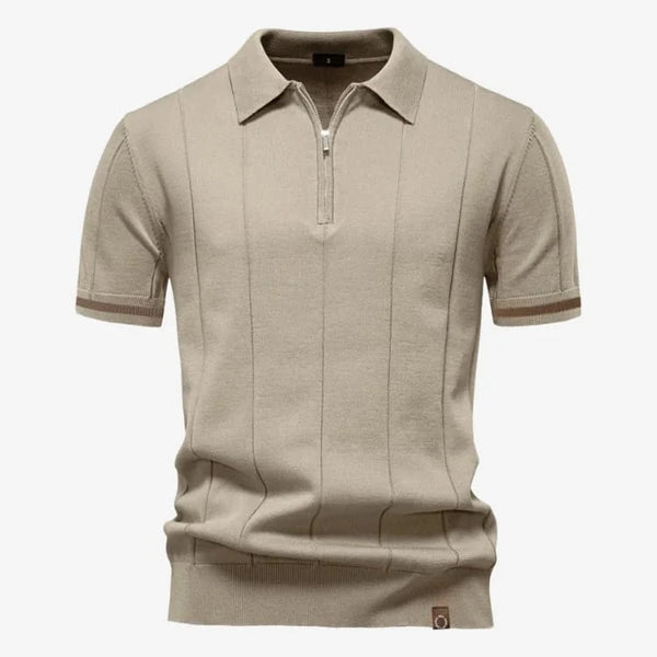 Camiseta Polo Masculina de Malha Cáqui Soffisticata