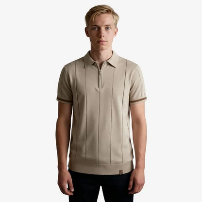 Camiseta Polo Masculina de Malha Cáqui Soffisticata