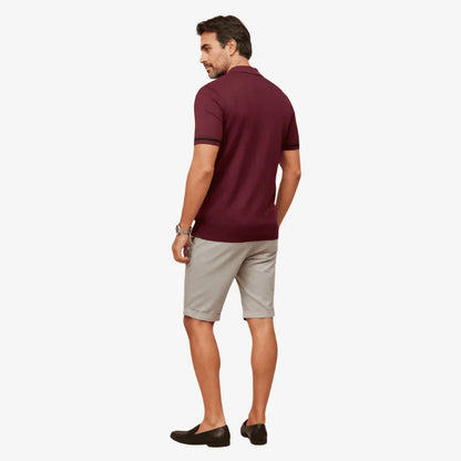 Camiseta Polo Masculina de Malha Vinho