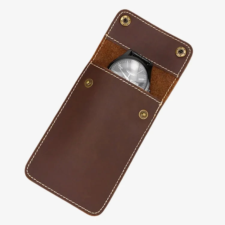 Estojo Porta Relógio de Couro Marrom Claro 1 Slot