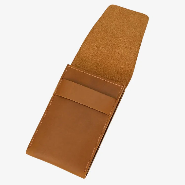 Estojo Porta Relógio de Couro Marrom Claro 1 Slot Simples