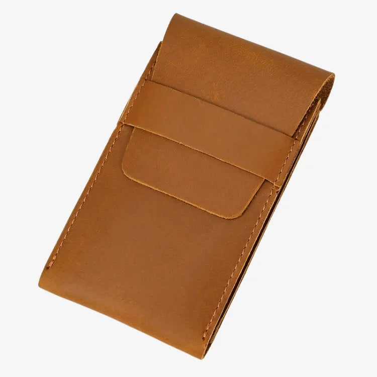 Estojo Porta Relógio de Couro Marrom Claro 1 Slot Simples