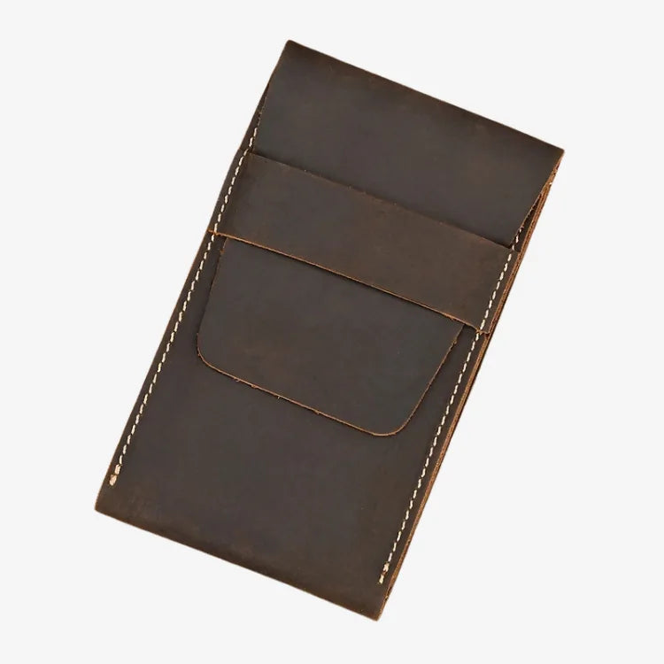Estojo Porta Relógio de Couro Marrom Escuro 1 Slot Simples