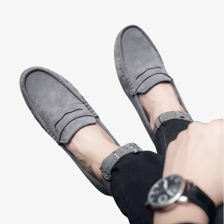 Mocassim Masculino de Camurça Cinza | Soffisticata Lucca