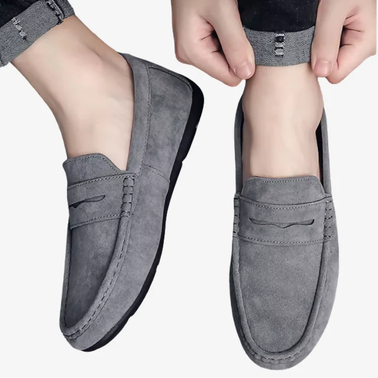 Mocassim Masculino de Camurça Cinza | Soffisticata Lucca