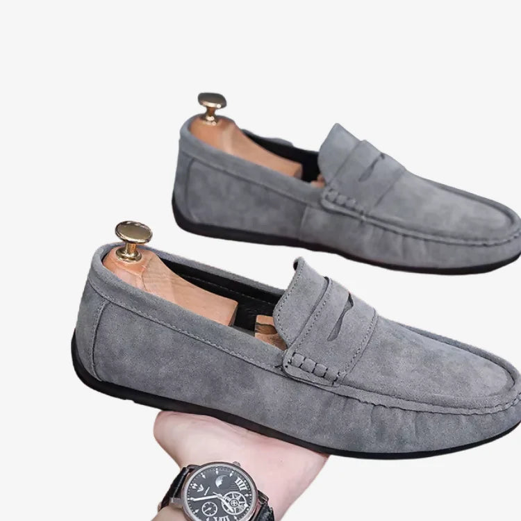 Mocassim Masculino de Camurça Cinza | Soffisticata Lucca