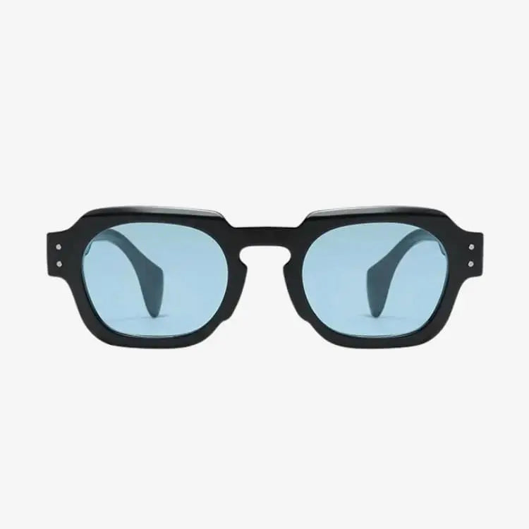 Foto frontal do Óculos de Sol Masculino Preto Frame Azul Soffisticata mostrando os detalhes da frente.