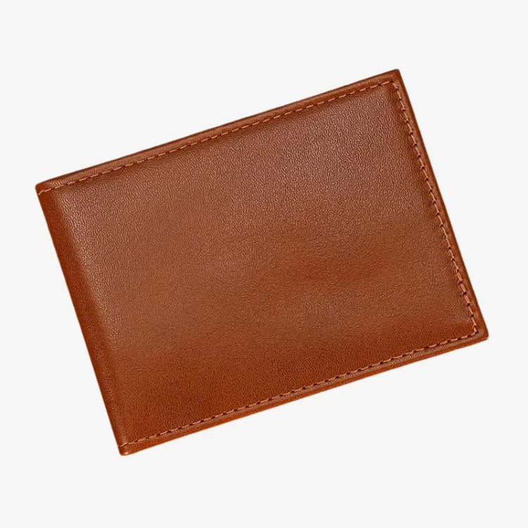 Porta Cartões Couro Marrom Soffisticata mostrando a parte traseira 