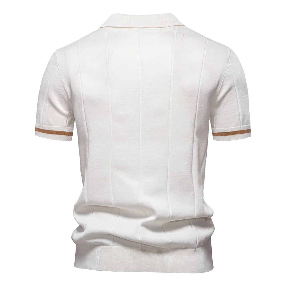 Camiseta Polo Masculina de Malha Branca