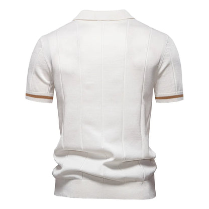 Camiseta Polo Masculina de Malha Branca