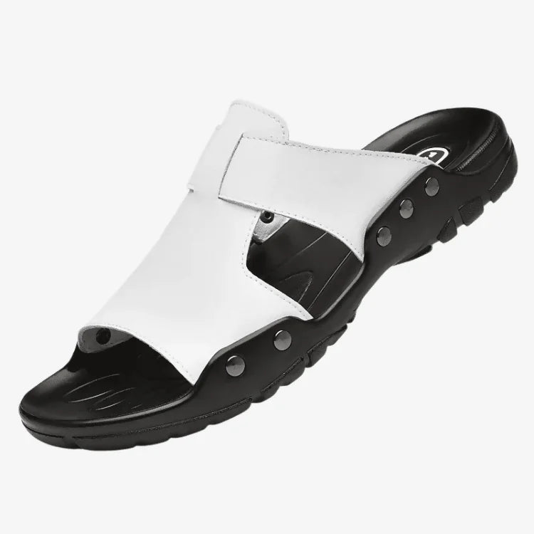 Sandália Masculina de Couro Branca Soffisticata Morano