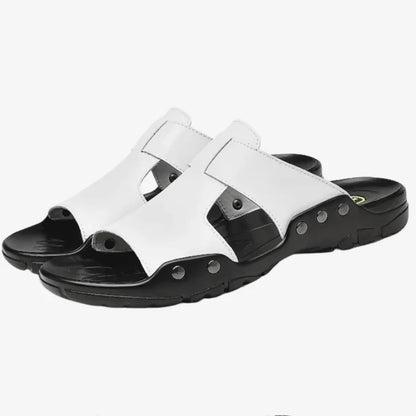 Sandália Masculina de Couro Branca Soffisticata Morano