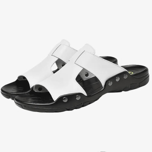 Sandália Masculina de Couro Branca Soffisticata Morano