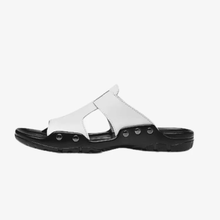 Sandália Masculina de Couro Branca Soffisticata Morano