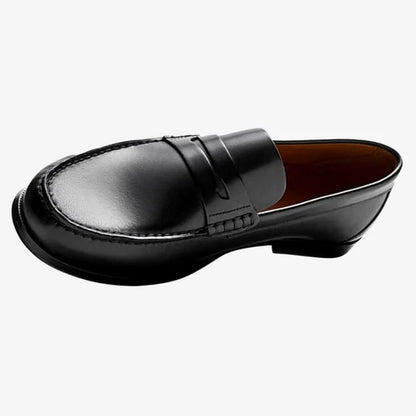 Sapato Loafer Masculino Preto Soffisticata Penny em couro vista unica lateral